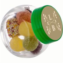 Mikro Glas 50 ml gefüllt mit Süßigkeiten (Transparent/Grün) (Art.-Nr. CA303715)
