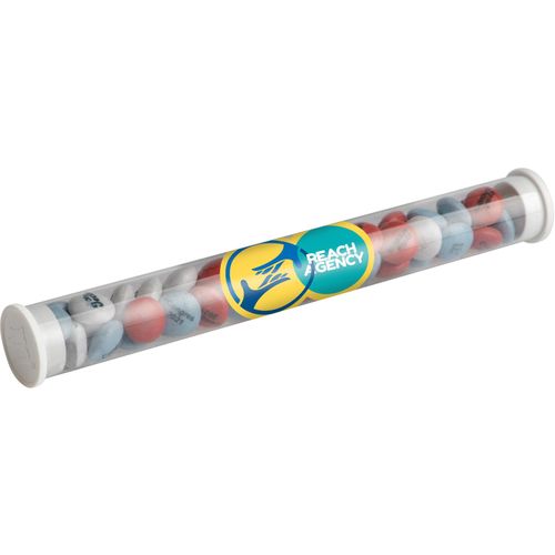 Röhrchen mit bedruckte M&M (Art.-Nr. CA338173) - Transparente Tube mit vollfarbigem...