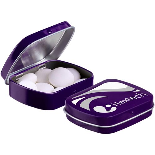 Mini Klappdeckeldose Mentos (Art.-Nr. CA410316) - Mini Klappdeckeldose violett mit ca. 28...