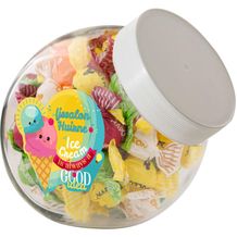 Medium Glas 0,9 Liter gefüllt mit Süßigkeiten (weiß) (Art.-Nr. CA412697)