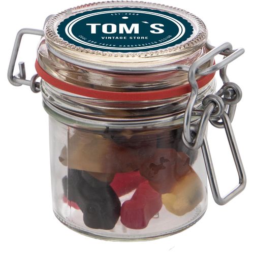 Midi Weckglas 0,25 L gefüllt mit Süßigkeiten (Art.-Nr. CA422701) - Mini Weckglas 0,13 L gefüllt mit Auto-L...