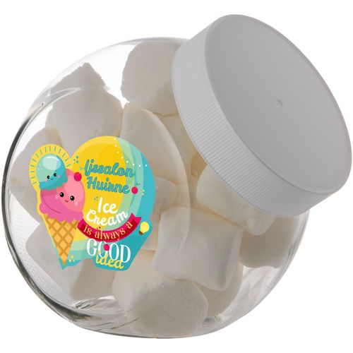 Medium Glas 0,9 Liter gefüllt mit Süßigkeiten (Art.-Nr. CA465486) - Medium Glas 0,9 Liter mit weißem Deckel...