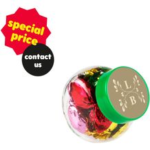 Mikro Glas 50 ml gefüllt mit Süßigkeiten (Transparent/Grün) (Art.-Nr. CA498815)