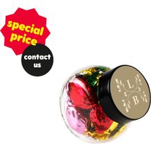 Mikro Glas 50 ml gefüllt mit Süßigkeiten (Transparent/Schwarz) (Art.-Nr. CA541063)