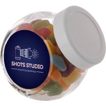 Mini Glas 0,2 Liter gefüllt mit Süßigkeiten (weiß) (Art.-Nr. CA578069)