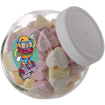 Kleines Glas 0,4 Liter gefüllt mit Süßigkeiten (weiß) (Art.-Nr. CA581182)