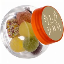 Mikro Glas 50 ml gefüllt mit Süßigkeiten (Transparent/Orange) (Art.-Nr. CA679726)