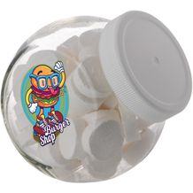 Kleines Glas 0,4 Liter gefüllt mit Süßigkeiten (weiß) (Art.-Nr. CA701882)