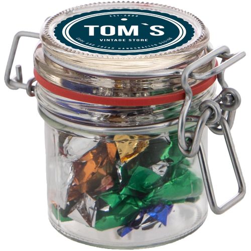 Midi Weckglas 0,25 L gefüllt mit Süßigkeiten (Art.-Nr. CA714904) - Mini Weckglas 0,13 L gefüllt mit metall...