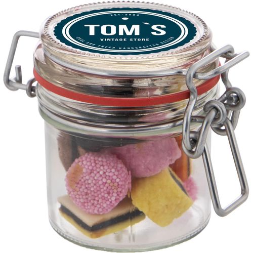 Midi Weckglas 0,25 L gefüllt mit Süßigkeiten (Art.-Nr. CA735761) - Mini Weckglas 0,13 L gefüllt mit Englis...