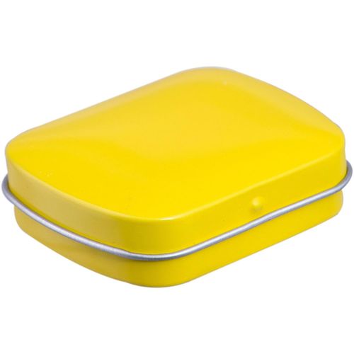 Mini Klappdeckeldose Logo Pfefferminz (Art.-Nr. CA750289) - Mini Klappdeckeldose gelb mit ca. 23...