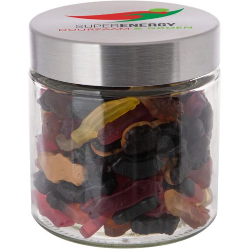 Glas 0,9 Liter gefüllt mit Süßigkeiten (Art.-Nr. CA753225) - Glas mit rostfreiem Deckel 0,9 Liter...