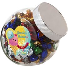 Medium Glas 0,9 Liter gefüllt mit Süßigkeiten (silber) (Art.-Nr. CA758134)