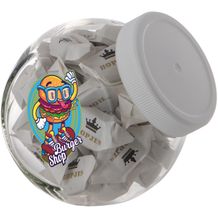 Kleines Glas 0,4 Liter gefüllt mit Süßigkeiten (weiß) (Art.-Nr. CA787128)