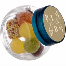 Mikro Glas 50 ml gefüllt mit Süßigkeiten (Transparant/Kobalt) (Art.-Nr. CA797280)