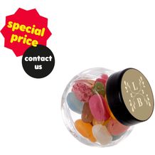 Mikro Glas 50 ml gefüllt mit Süßigkeiten (Transparent/Schwarz) (Art.-Nr. CA834534)