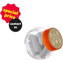 Mikro Glas 50 ml gefüllt mit Süßigkeiten (Transparent/Orange) (Art.-Nr. CA903089)
