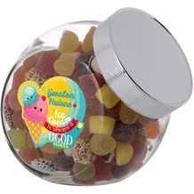 Medium Glas 0,9 Liter gefüllt mit Süßigkeiten (silber) (Art.-Nr. CA914943)
