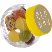 Mikro Glas 50 ml gefüllt mit Süßigkeiten (Transparent/Gelb) (Art.-Nr. CA949753)