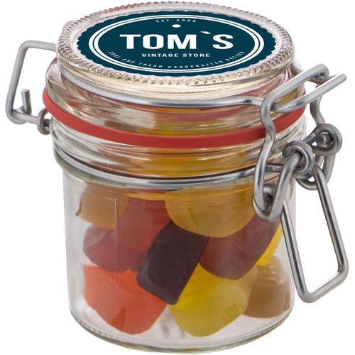 Midi Weckglas 0,25 L gefüllt mit Süßigkeiten (Art.-Nr. CA965032) - Mini Weckglas 0,13 L gefüllt mit Frucht...
