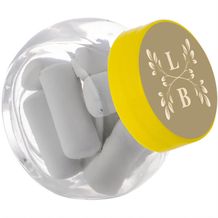 Mikro Glas 50 ml gefüllt mit Süßigkeiten (Transparent/Gelb) (Art.-Nr. CA975440)