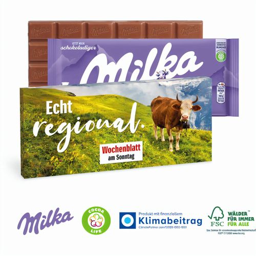 Schokolade von Milka, 100 g (Art.-Nr. CA026464) - Milka: Im Herzen zart! Ein Präsent...