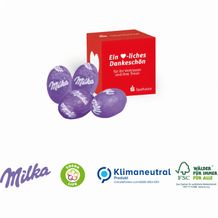 Werbe-Würfel mit Milka Alpenmilch Eier, Klimaneutral, FSC® (4-farbig) (Art.-Nr. CA091209)