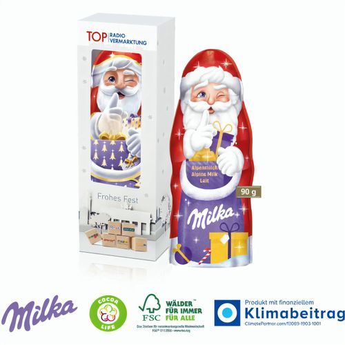 Milka Weihnachtsmann, 90 g (Art.-Nr. CA094898) - Süßer Weihnachtsmann aus feiner Alpenm...