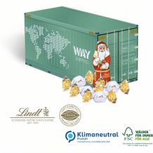 3D Präsent Container mit Lindt Santa & Vollmilchkugeln, Klimaneutral, FSC® (4-farbig) (Art.-Nr. CA134225)