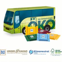 3D Präsent Bus mit Ritter SPORT Schokotäfelchen, Klimaneutral, FSC® (4-farbig) (Art.-Nr. CA140408)
