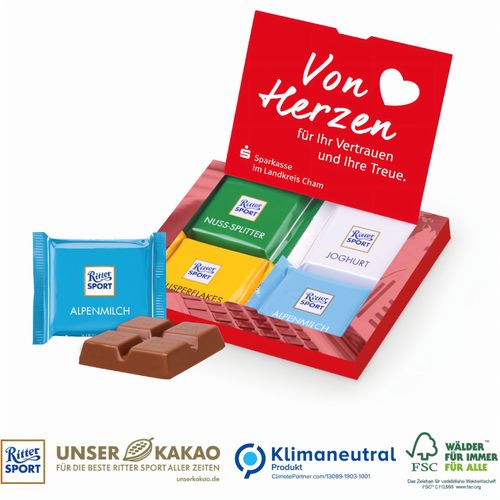 Mini-Grußkarte mit Ritter SPORT Schokolade (Art.-Nr. CA166485) - Schwer beliebt! Die neue Präsentbo...