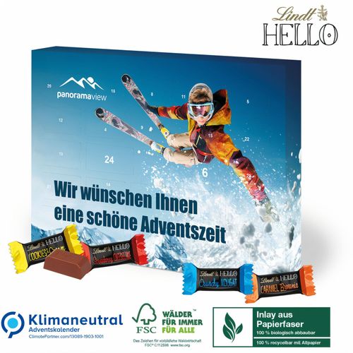 Adventskalender Lindt HELLO Mini Stick Mix, Klimaneutral, FSC®, Inlay aus Papierfaser (Art.-Nr. CA166993) - Lindt HELLO: Nicht einfach nur Schokolad...