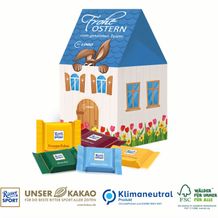 3D Präsent Haus mit Ritter SPORT Schokotäfelchen, Klimaneutral, FSC® (4-farbig) (Art.-Nr. CA172085)