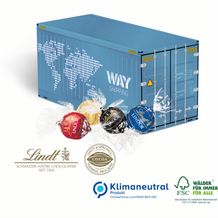 3D Präsent Container mit Lindt Lindor Pralinés, Klimaneutral, FSC® (4-farbig) (Art.-Nr. CA177991)