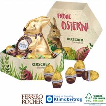 Großes Osternest mit Schokolade von Ferrero Rocher auf Graspapier (4-farbig) (Art.-Nr. CA182689)