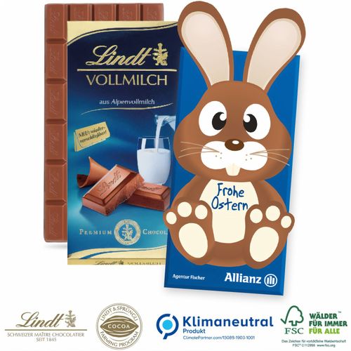 Schokoladentafel Osterhase, Klimaneutral, FSC® (Art.-Nr. CA183569) - Schokoladige Ostergrüße für Genießer...