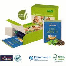 Premium-Tee in der Werbebox auf Graspapier, Klimaneutral, FSC® (4-farbig) (Art.-Nr. CA205156)