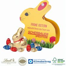 Werbe-Hase mit Goldhase und Schoko-Eier von Lindt (4-farbig) (Art.-Nr. CA209164)