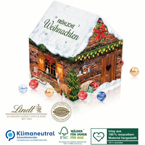 Adventskalender Lindt Weihnachtshaus, Klimaneutral, FSC® (Art.-Nr. CA216157) - Begeisterung für das Besondere! Diese...