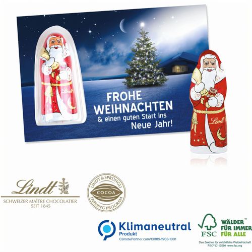 Schokokarte Business mit Lindt Weihnachtsmann (Art.-Nr. CA251458) - Kreativ, innovativ, emotional! Himmlisch...