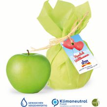Werbe-Apfel mit Werbekärtchen, Graspapier, Klimaneutral, FSC® (4-farbig) (Art.-Nr. CA285194)
