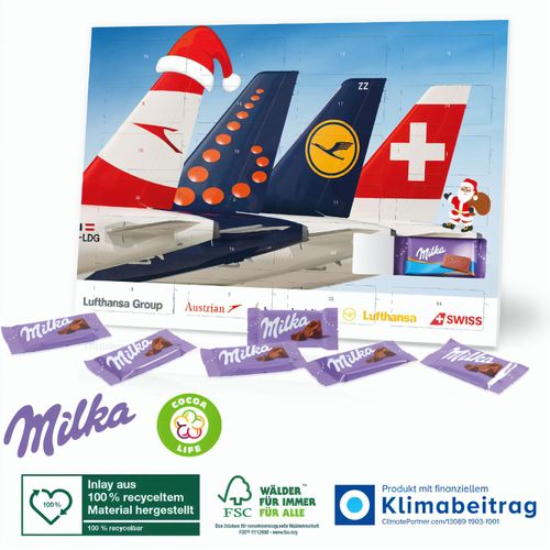 Tisch-Adventskalender mit Milka Schokolade (Art.-Nr. CA299415) - Milka: Im Herzen zart! Milka Alpenmilchs...