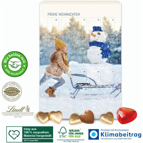 Adventskalender Lindt Schokoladen-Herzen (Art.-Nr. CA315862) - Herzliche Weihnachtsgrüße! Werbung und...