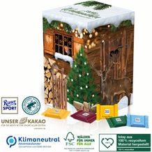 Adventskalender Cube XL Ritter SPORT, Klimaneutral, FSC®, Inlay aus 100% recyceltem Material (4-farbig) (Art.-Nr. CA321795)