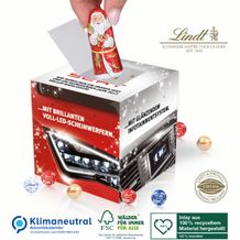 Adventskalender Cube mit Weihnachtsmann, Klimaneutral, FSC®, Inlay aus 100% recyceltem Material (4-farbig) (Art.-Nr. CA333885)