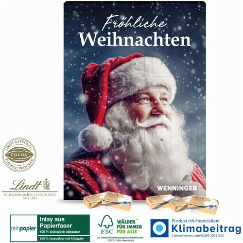 Wand-Adventskalender Lindt Select Edition Organic (Art.-Nr. CA348464) - Fokus auf Nachhaltigkeit! Individuell...