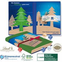 Adventskalender Weihnachtsbuch Exklusiv Organic mit Lindt Minis, Klimaneutral, FSC® (4-farbig) (Art.-Nr. CA449950)