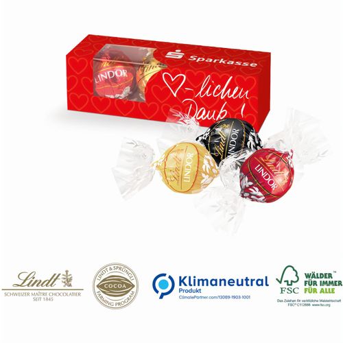 Lindt Lindor Präsent, 3er (Art.-Nr. CA458632) - Liebe und Leidenschaft für Schokolade...