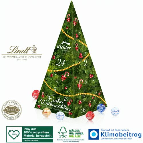 Adventskalender Lindt Weihnachtspyramide (Art.-Nr. CA579835) - Auffälliger Adventskalender mit feinste...