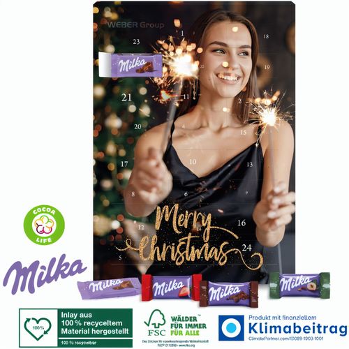 Wand-Adventskalender mit Milka Schokolade Mix (Art.-Nr. CA599551) - Der unverwechselbar zarte Milka-Genuss!...